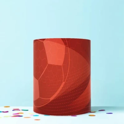 Image of FOOTBALL RED WRAP AROUND EDIBLE CAKE TOPPER ICING SHEET DECORATION 1
