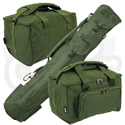 Image of Carp Coarse Fishing Luggage Set Quiver Rod holdall &amp; Deluxe Padded Carryall Made By NGT