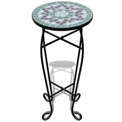 Image of vidaXL Mosaic Side Table Plant Green White