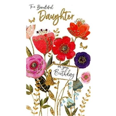 Image of Wonderful Daughter Birthday Greeting Card Hand Finished Champagne Range Cards
