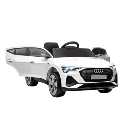 Image of HOMCOM Audi E tron Licensed 12V Kids Electric Ride On Car with Parental Remote Music Lights MP3 Suspension Wheels for 3 5 Years White