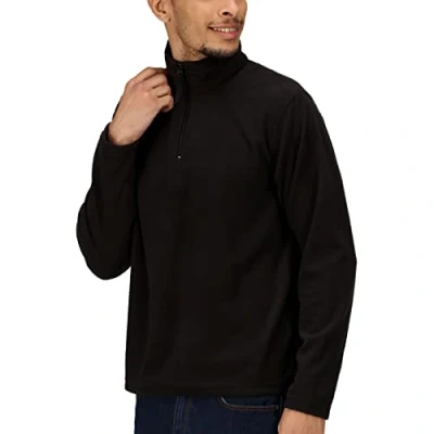 Image of Regatta Men&#039;s Micro Zip Neck Fleece Size L Black