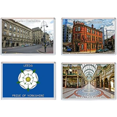 Image of Leeds Yorkshire 4 PACK Jumbo Fridge Magnet/Magnets