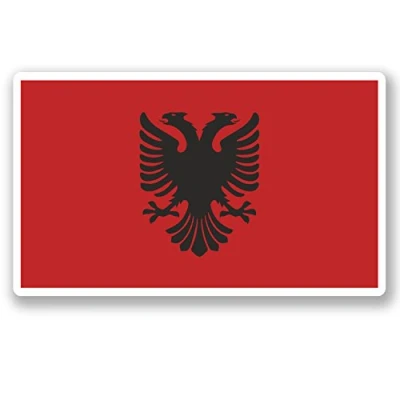 Image of 2 x 10cm Albania Flag Vinyl Sticker Bike Laptop Car Travel Luggage Tag Fun #5272 (10cm Wide 6cm Tall)