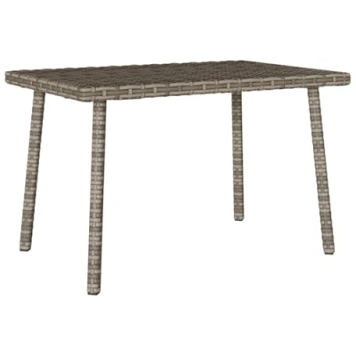 Image of vidaXL grey rectangular poly rattan garden coffee table outdoor patio furniture 60x40x37 cm, weather resistant