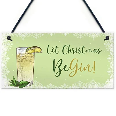 Image of RED OCEAN Gin Sign Bar Signs And Plaques Funny Gifts For Women Alcohol Gift Xmas