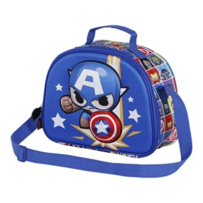 Image of Marvel Captain America Punch 3D Lunch Bag, Blue, 25.5 x 20 cm