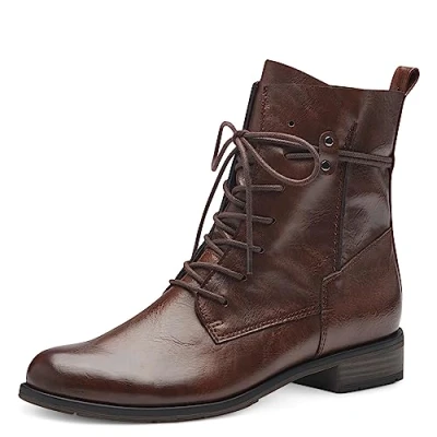 Image of MARCO TOZZI Women&#039;s 2 25110 41 Lace Boot Flat, Cafe, 4