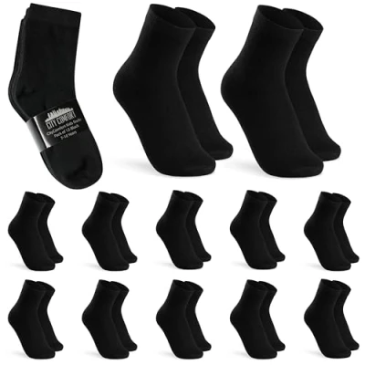 Image of CityComfort Boys Calf Socks, Soft Breathable Teenagers and Kids Socks Pack of 12 (Black, 7 10 Years)