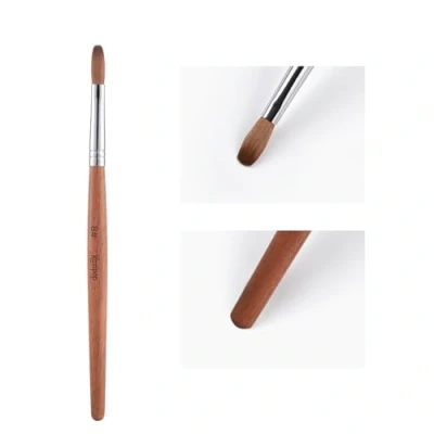Image of Alexnailart Kolinsky Sable Nail Brush Acrylic for Powder Art Pen with Red Wooden Handle Manicure Design 8#