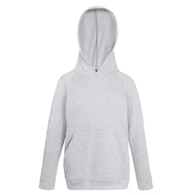 Image of Fruit of the Loom Childrens Unisex Lightweight Hooded Sweatshirt/Hoodie (12 13) (Heather Grey)