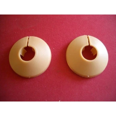 Image of 2 Light Brown Beige 15mm Radiator Pipe Hole Collars Cover Radsnaps