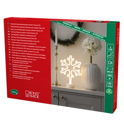 Image of Konstsmide Table Decoration LED Silhouette with 6 Hour Timer Battery Operated Indoor, White, 3077 100