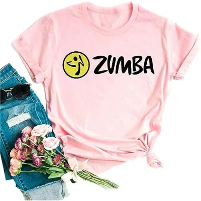 Image of doyouwantmore Women&#039;s Zumba T Shirt Printed Short Sleeves Color Casual Top for Classes Dance Fitness Training