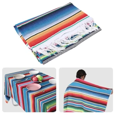 Image of Tyuooker Mexican Blanket Sarape Picnic Rug Throw Tablecloth Hot Rod for Yoga Party, 150X215cm
