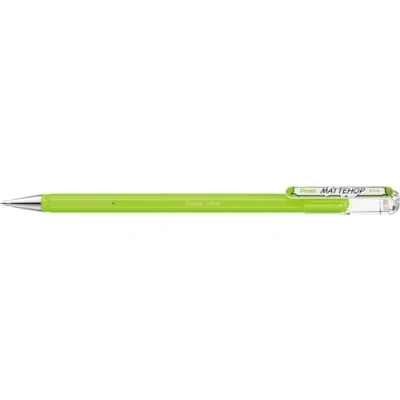 Image of Pentel K110 VKX Mattehop Gel Ink Rollerball Pen with High Opaque Matte Finish Cap Yellow/Green (Pack of 1)
