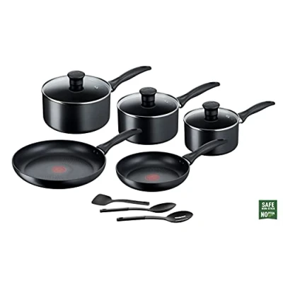 Image of Tefal Induction G155S844 Non Stick Cookware Set 8 Pieces Black, saucepans, Aluminium