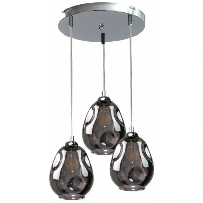 Image of Loki Cluster Pendant Ceiling Light Silver, 30cm, 3x E27