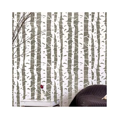 Image of Birch Tree Wall Stencil for Painting