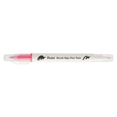 Image of Pentel Brush Sign Pen Twin Tip Carmine Pack of 10