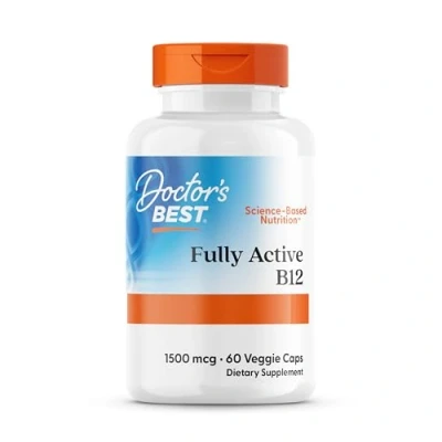 Image of Doctor&#039;s Best, Fully Active B12, 1.500mcg, 3 Day Depot, 60 Vegan Capsules, Vitamin Gluten Free, SOYA Vegetarian