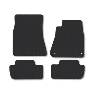 Image of Rubber Car Mats Compatible with Lexus Is250 (2005 2013) [Automatic] Tailored Fit Floor Set Accessory Black Custom 4 Pieces Clips Anti Slip Backing, Heavy Duty &amp; Waterproof