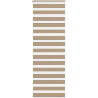 Image of vidaXL Zebra Blind Sand Brown 80x230 cm Fabric Width 75.9 Polyester