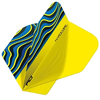 Image of RED DRAGON Hardcore Radical Yellow Wave Dart Flights 4 Sets Per Pack (12 in Total)