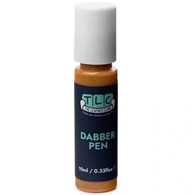 Image of The Leather Clinic &amp; Vinyl Dabber Pen 10ml Touch Up Scratch and Scuff Repair for Sofas, Car Seats, Shoes, Bags Restore Small Areas (Tan)