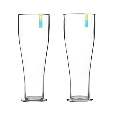 Image of Bello Reusable Plastic Beer Glass (Set of 2, 300ml)