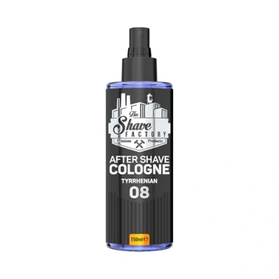 Image of the Shave Factory Aftershave Cologne for Men Tyrrhenian 150ml Fresh, Invigorating, and Warm Scent Long Lasting Citrus Woody Fragrance Soothes Irritation, Refreshes Skin