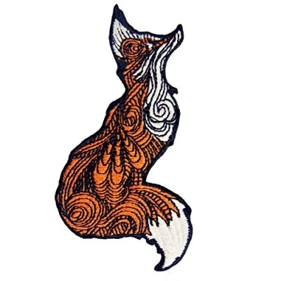 Image of Pretty Fox Patch Embroidered Badge Iron On Sew Emblem