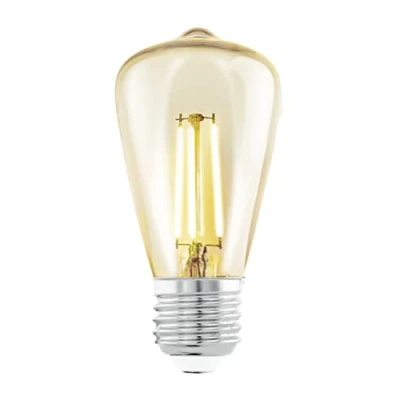 Image of EGLO E27 LED lamp, Amber vintage light bulb, bulb for retro lighting, 4 watt (equivalent to 26 watt), 270 lumen, warm white, 2200k, Edison ST48, Ø 4.8 cm