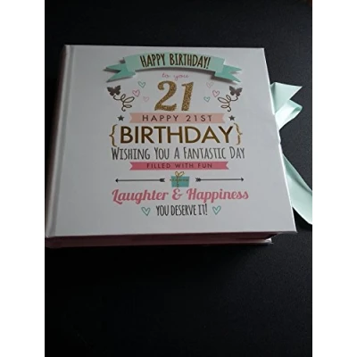 Image of Widdop 21st Birthday Signography Photo Album Holds 80 pictures 4 x 6 Pastel Design FL30021