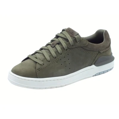 Image of Clarks COURTLITE2 RUN Trainers, Men&#039;s, Size: 8, Olive Nubuck