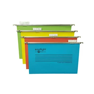 Image of Eastlight Premium Suspension Files [ Pack 25 ], Foolscap, Filing Cabinet. with Tabs and Inserts. 100% Recycled Manilla. Made in The UK, **Please Check Size Required**