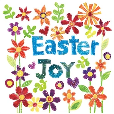 Image of Religious Easter Cards Joy, pack of 5 with white envelopes, Bible verse inside these Christian cards, by Just Direct