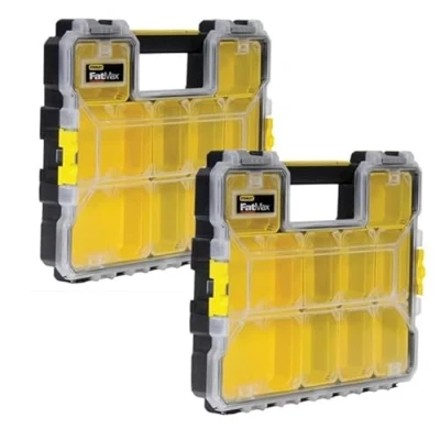 Image of Stanley FatMax Pro Shallow Organiser Stackable System 1 97 519 Twin Pack x 2