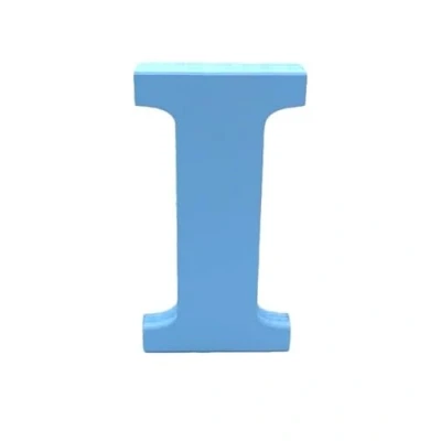 Image of Blue Wooden MDF Letter I Size 8cm Tall Free Standing Letters for Arts &amp; Crafts Personalized Name Decor