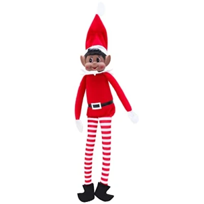 Image of Toyland® Elves Behavin Badly 12 Inch Brown Elf Soft Toy With Long Legs, Body &amp; Vinyl Head Around The World Christmas Novelty Toys
