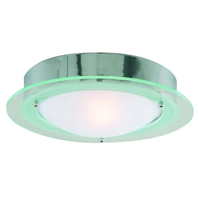 Image of Searchlight Juna bathroom ceiling lamp with a glass edge