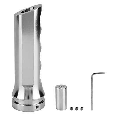 Image of EVGATSAUTO Universal HandBrake Grip Cover, Handle Protector, Hand Brake Sleeve for Car Aluminum (Silver)