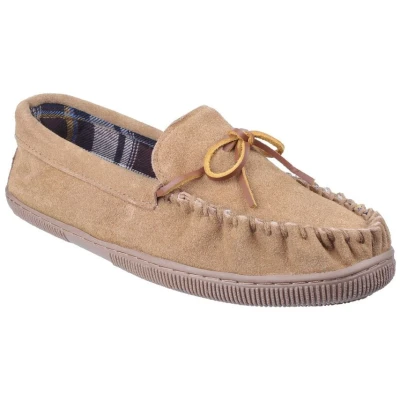 Image of Cotswold Alberta Slip On Moccasin Slippers Mens Beige