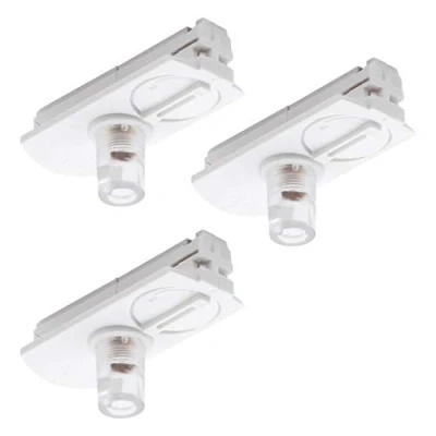Image of Litecraft Track Light Adapters for Ceiling Pendant Fittings in White 3 Pack