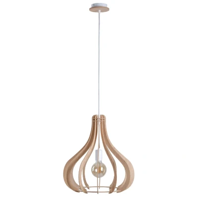 Image of Lavena Wire Frame Pendant Ceiling Light Natural, 43.5cm, 1x E27
