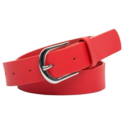 Image of BlackButterfly Women&#039;s Genuine 100% Leather Jeans Dress Belt (Red, S)
