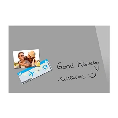 Image of Be!Board B1206 Magnetic Glass Board / PinBoard WhiteBoard Dry Wipe Board, 60 x 40 cm, Grey