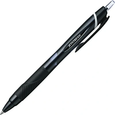 Image of Uni Ball Jetstream Ink Pens Mix SXN150C retractable with Grip, 0.7 mm Fine Tip black (Pack of 10)