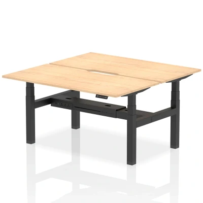 Image of Air B2B 1600x800 Adjustable 2P Bench Desk Scalloped Maple/Black