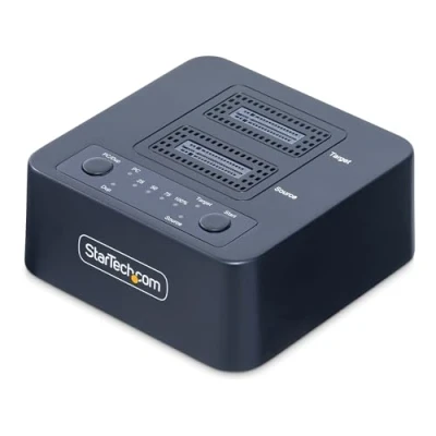 Image of StarTech.com 1:1 M.2 NVMe Drive Duplicator, 90GBpm Standalone SSD Cloner/Copier, USB C 3.2 20Gbps Dual Bay Dock